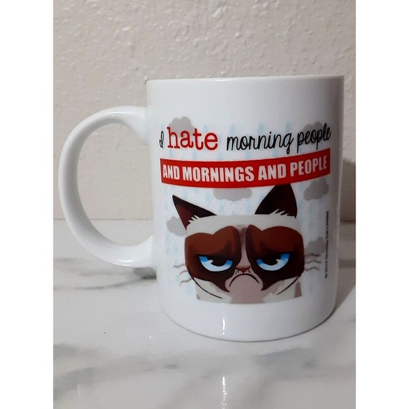 Ganz Grumpy Cat Coffee Tea Cup Mug I hate morning people and Mornings and People - Picture 2 of 9